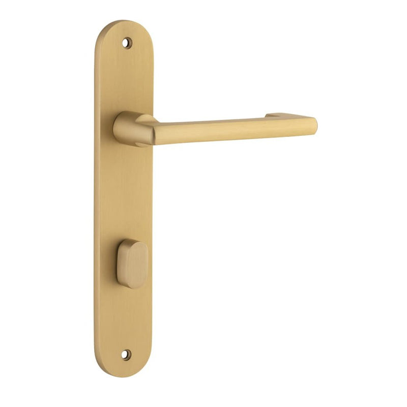 Door Lever Baltimore Return Oval Privacy Pair Brushed Brass