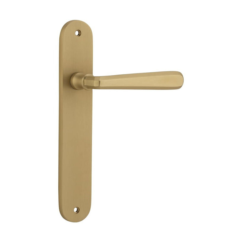 Door Lever Copenhagen Oval Latch Pair Brushed Brass