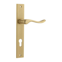 Door Lever Stirling Rectangular Euro Pair Brushed Brass