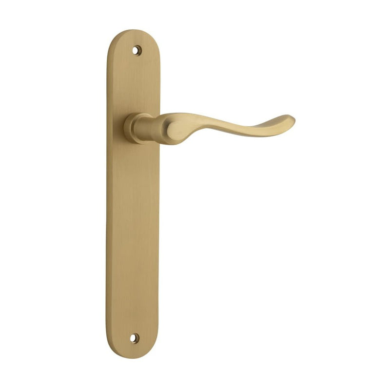 Door Lever Stirling Oval Latch Pair Brushed Brass
