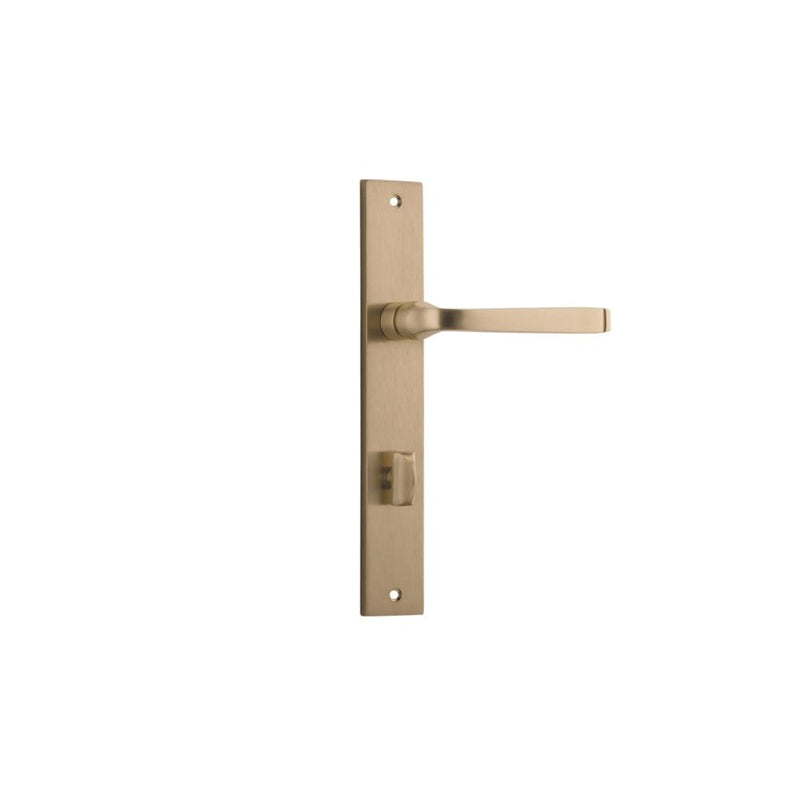 Door Lever Annecy Rectangular Privacy Brushed Brass