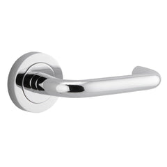 Door Lever Oslo Round Rose Pair Polished Chrome