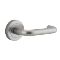 Door Lever Oslo Round Rose Pair Satin Nickel