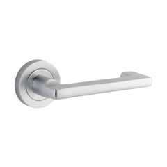 Door Lever Baltimore Return Round Rose Brushed Chrome