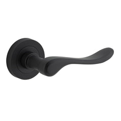 Door Lever Stirling Round Rose Matt Black