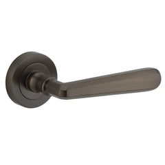 Door Lever Copenhagen Round Rose Signature Brass