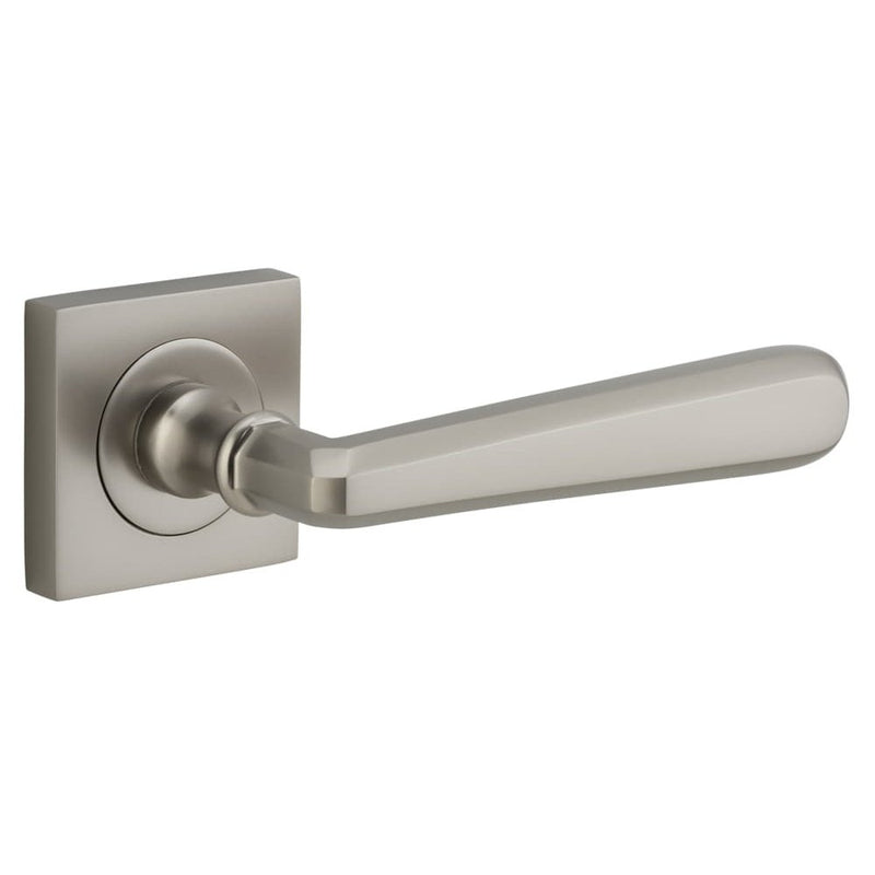 Door Lever Copenhagen Square Rose Satin Nickel