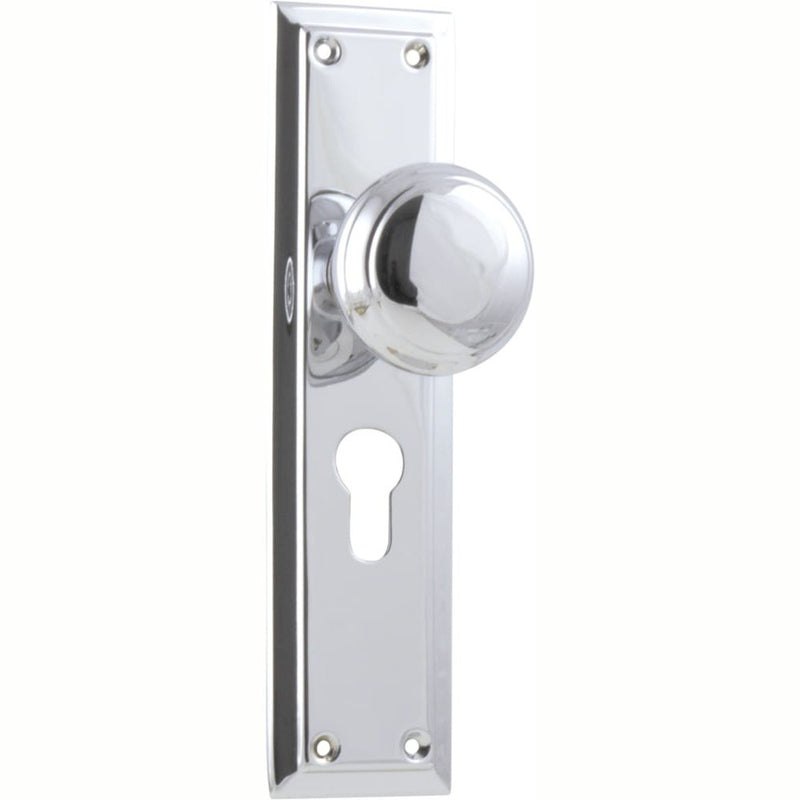 Door Knob Richmond Euro Pair Chrome Plated