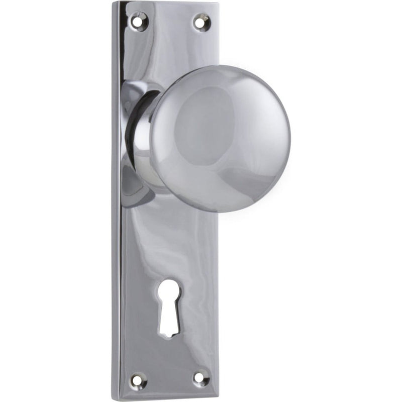 Door Knob Victorian Lock Pair Chrome Plated