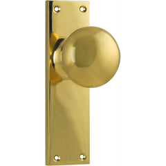 Door Knob Victorian Latch Pair Polished Brass