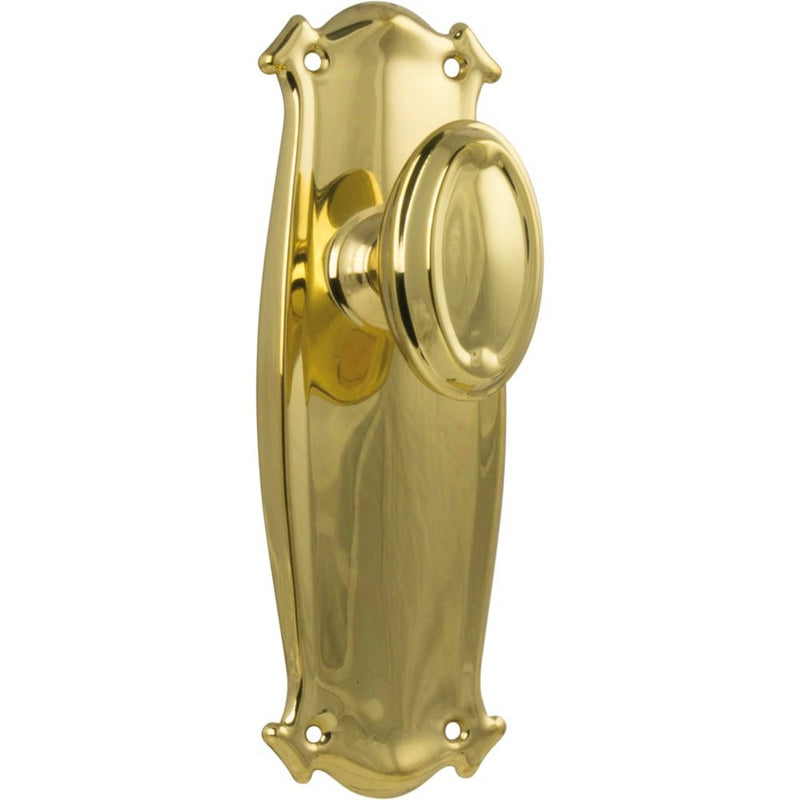 Door Knob Bungalow Latch Pair Polished Brass