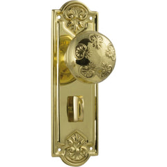 Door Knob Nouveau Privacy Pair Polished Brass