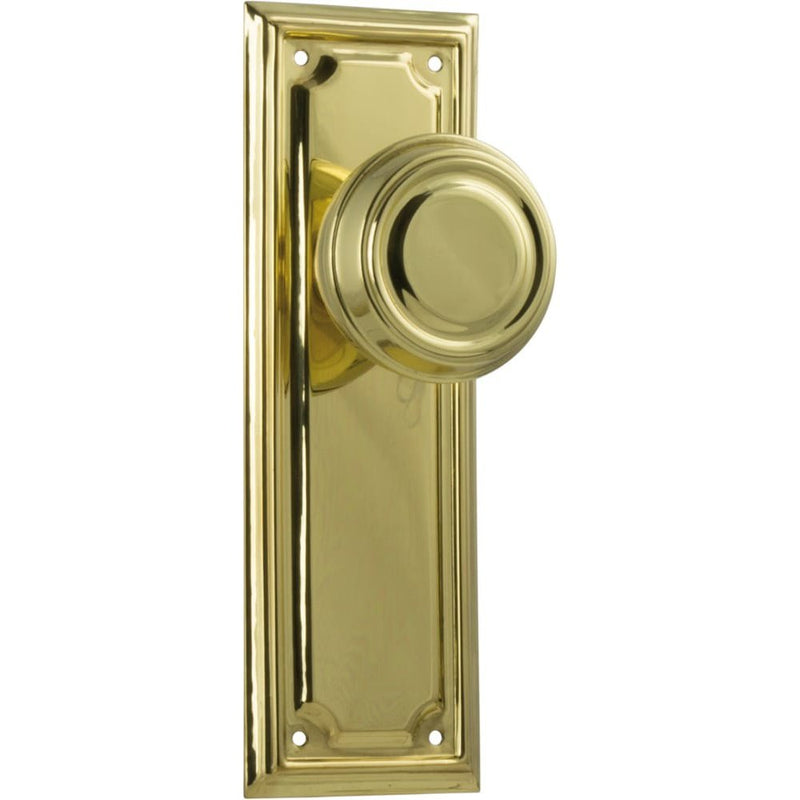 Door Knob Edwardian Latch Pair Polished Brass