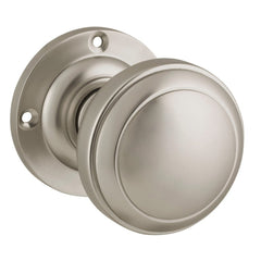 Door Knob Milton Round Rose Pair Satin Nickel