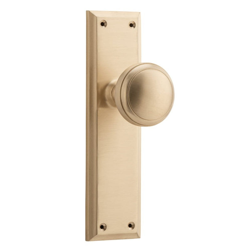 Door Knob Milton Latch Pair Satin Brass