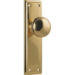 Door Knob Milton Latch Pair Unlacquered Polished Brass