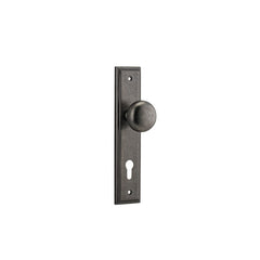 Door Knob Cambridge Stepped Euro Distressed Nickel