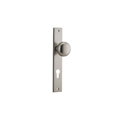 Door Knob Cambridge Rectangular Euro Satin Nickel