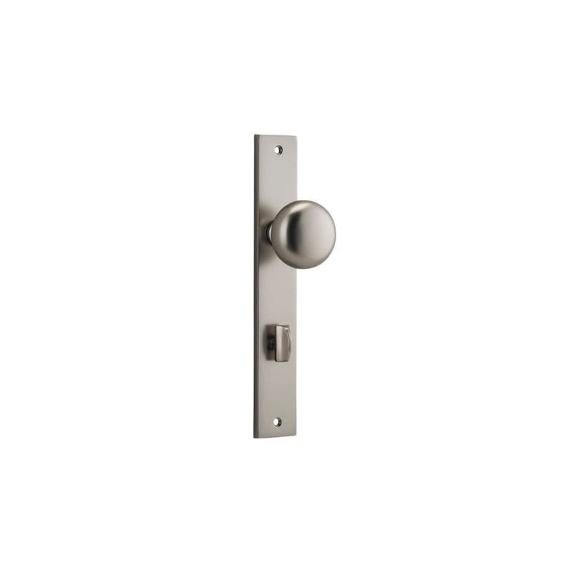 Door Knob Cambridge Rectangular Privacy Satin Nickel