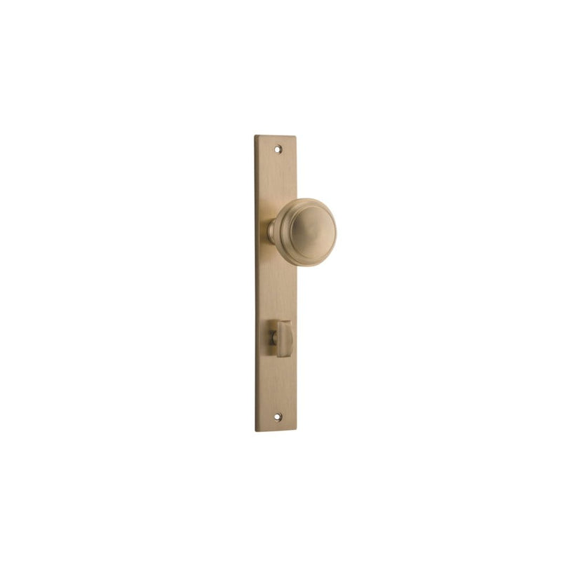 Door Knob Paddington Rectangular Privacy Brushed Brass