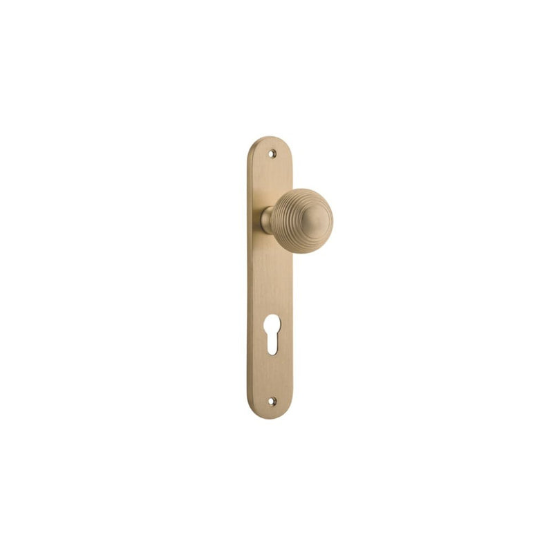 Door Knob Guildford Oval Euro Brushed Brass