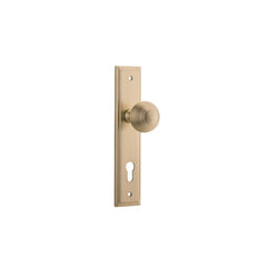 Door Knob Guildford Stepped Euro Brushed Brass