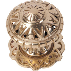 Centre Door Knob Filigree Polished Brass