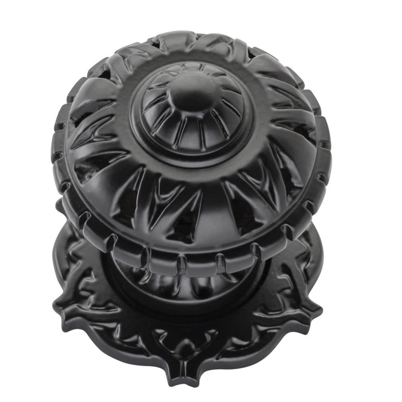 Centre Door Knob Filigree Matt Black