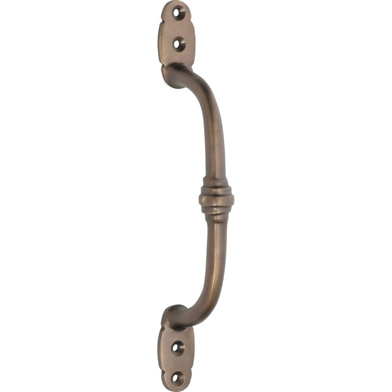 Pull Handle Offset Banded Antique Brass
