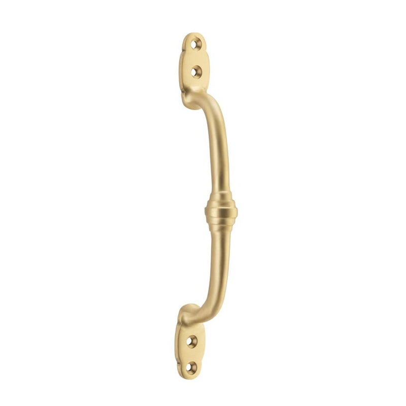 Pull Handle Offset Banded Satin Brass