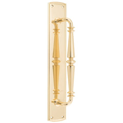 Pull Handle Sarlat Backplate Polished Brass 380mm