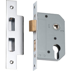 Mortice Lock Euro Chrome Plated CTC47.5mm Backset 46mm