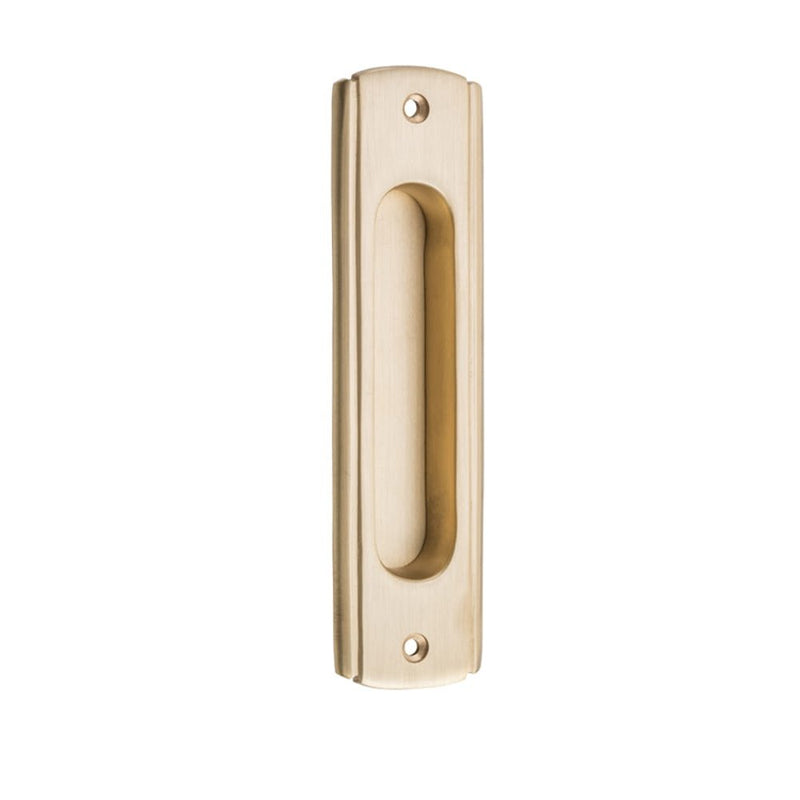 Sliding Door Pull Traditional Satin Brass H150xW43mm