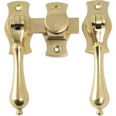 French Door Fastener Teardrop Polished Brass