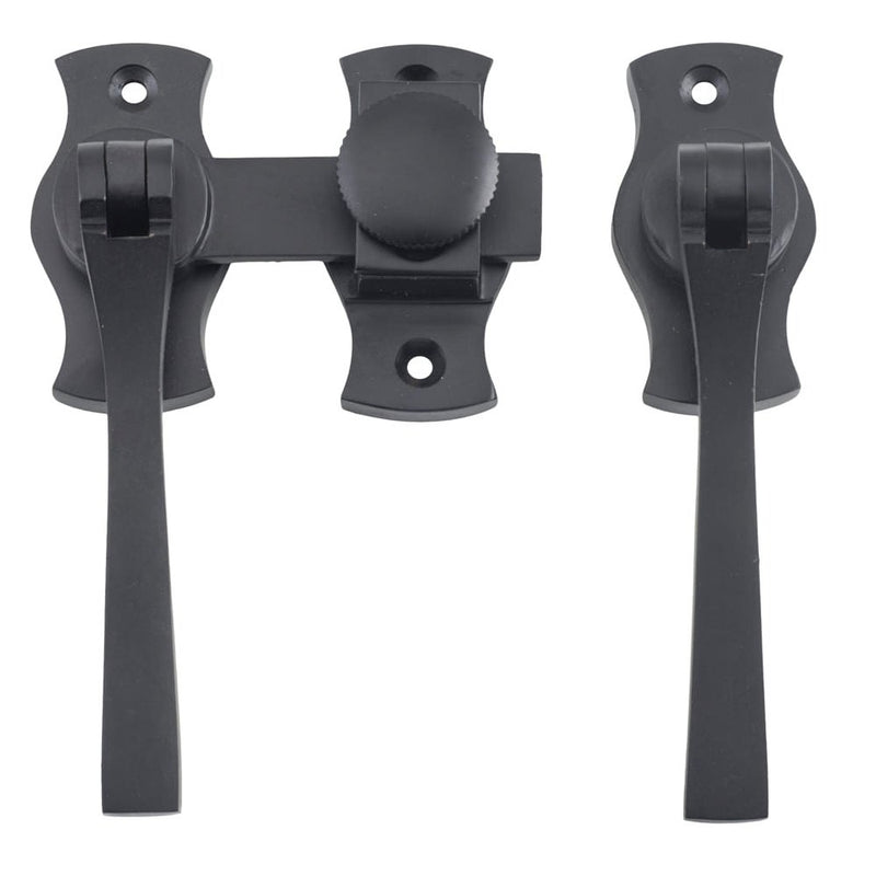 French Door Fastener Square Matt Black