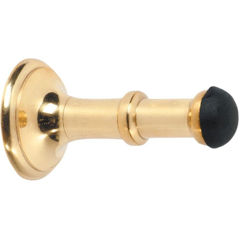 Door Stop Concealed Fix Small Polished Brass D43xP80mm