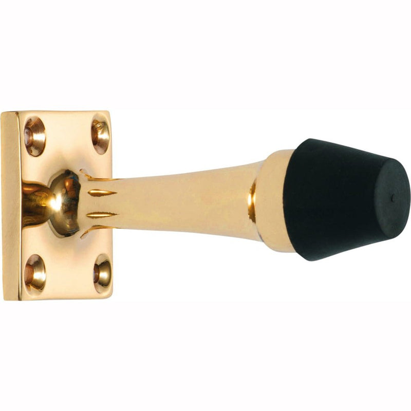 Door Stop Traditional Polished Brass H35xW35xP75mm