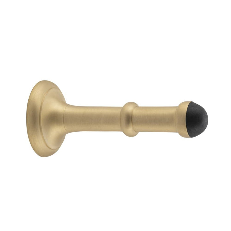 Door Stop Concealed Fix Large Satin Brass D43xP100mm