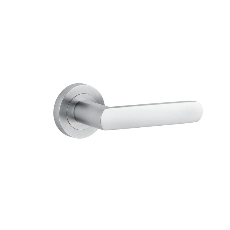 Door Lever Osaka Round Rose Brushed Chrome