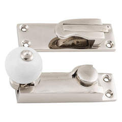 Sash Fastener Porcelain Ball Polished Nickel