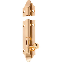 Barrel Bolt Victorian Polished Brass 100mm