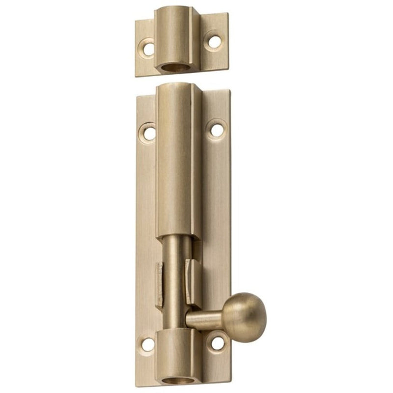 Barrel Bolt Satin Brass 75mm