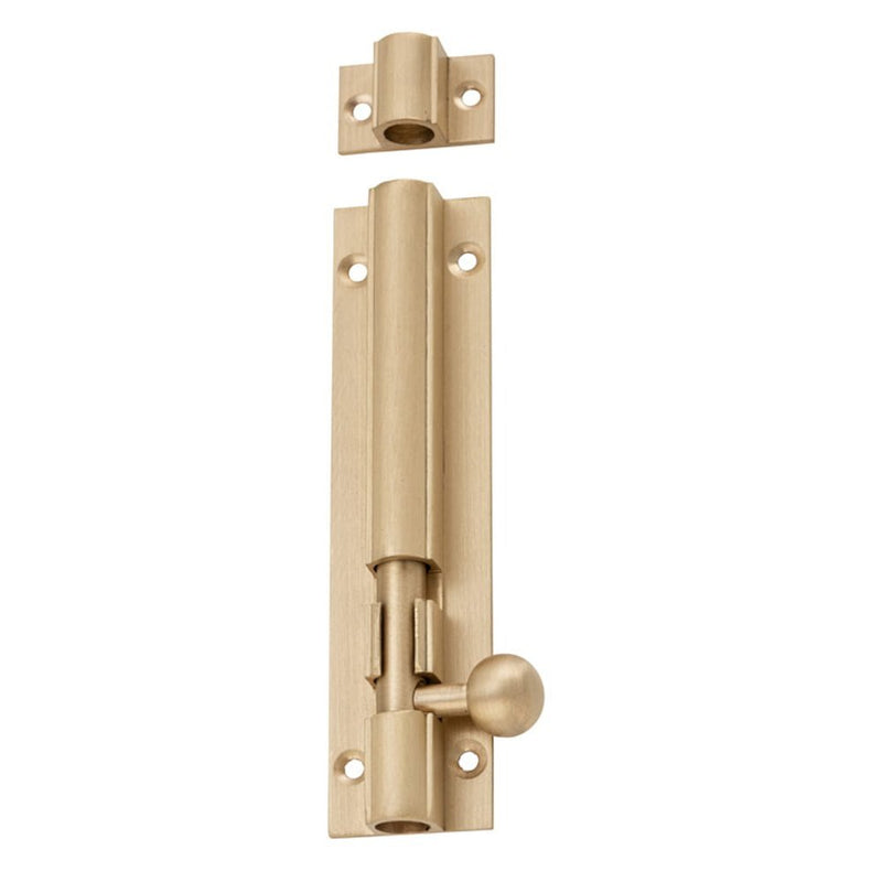 Barrel Bolt Satin Brass 100mm