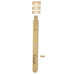 Flush Bolt Locking Brushed Brass 300mm