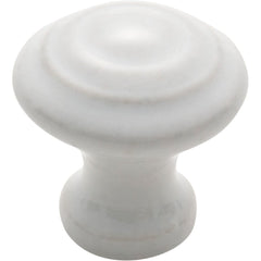 Cupboard Knob White Porcelain Domed 25mm