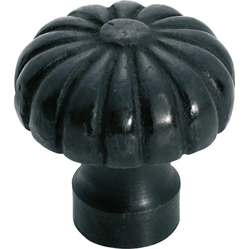 Cupboard Knob Fluted Iron Matt Black 32mm