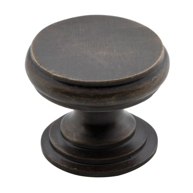 Cupboard Knob Flat Antique Brass 25mm