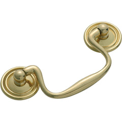 Cabinet Pull Handle Swan Neck Polished Brass