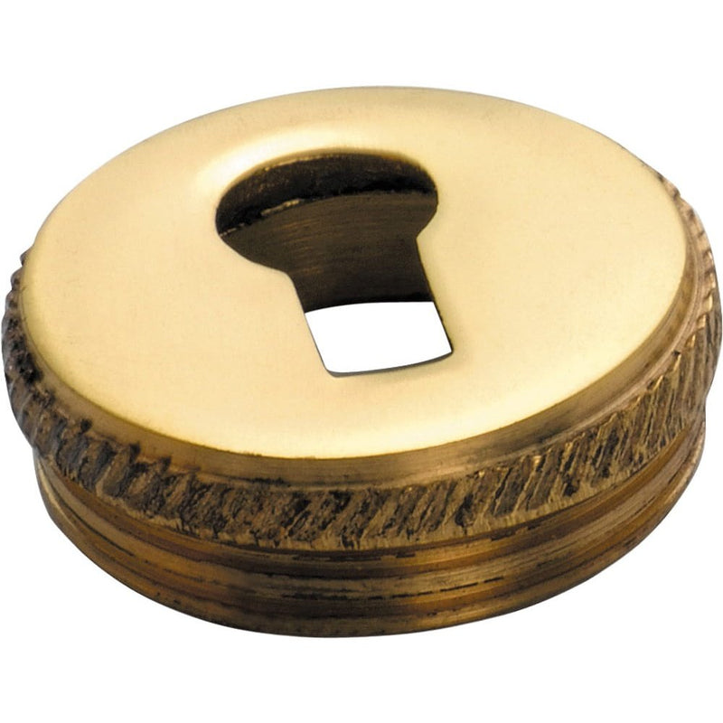 Cupboard Escutcheon Insert Polished Brass D19mm