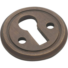 Cupboard Escutcheon Round Antique Brass D23mm